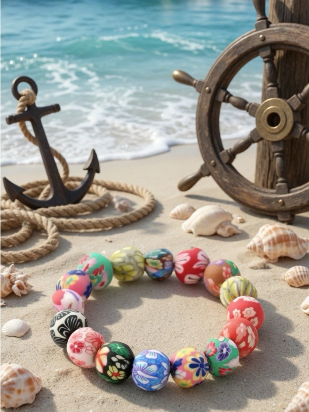Hand Made Soft Clay Beaded Colorful Bracelet